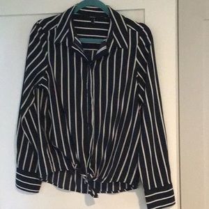 Navy & White striped blouse